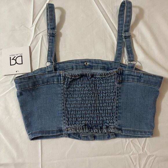 Dylan Ryan short blouse made of denim with a button design, elastic size S. - Picture 3 of 11